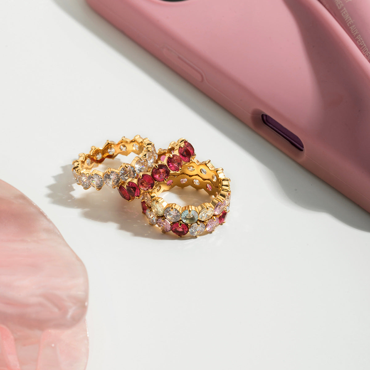 Colorful Dainty Zircon Index Ring