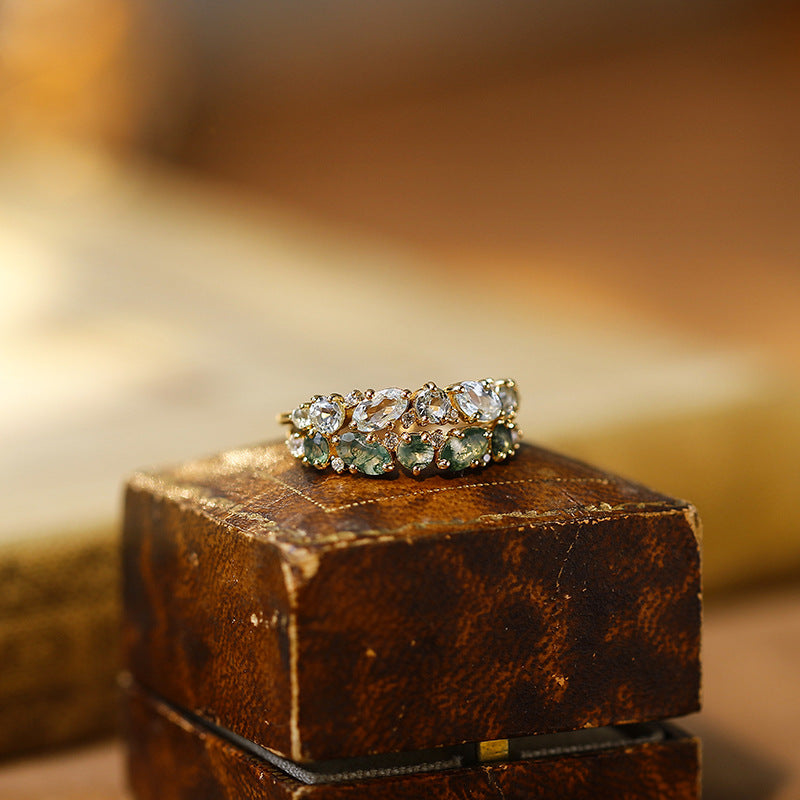 Blue Topaz Five Stone Ring