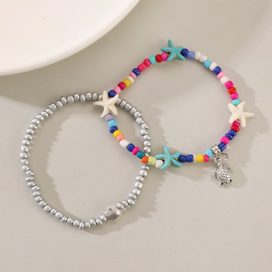 Coastal Charm Colorful Beaded Anklet
