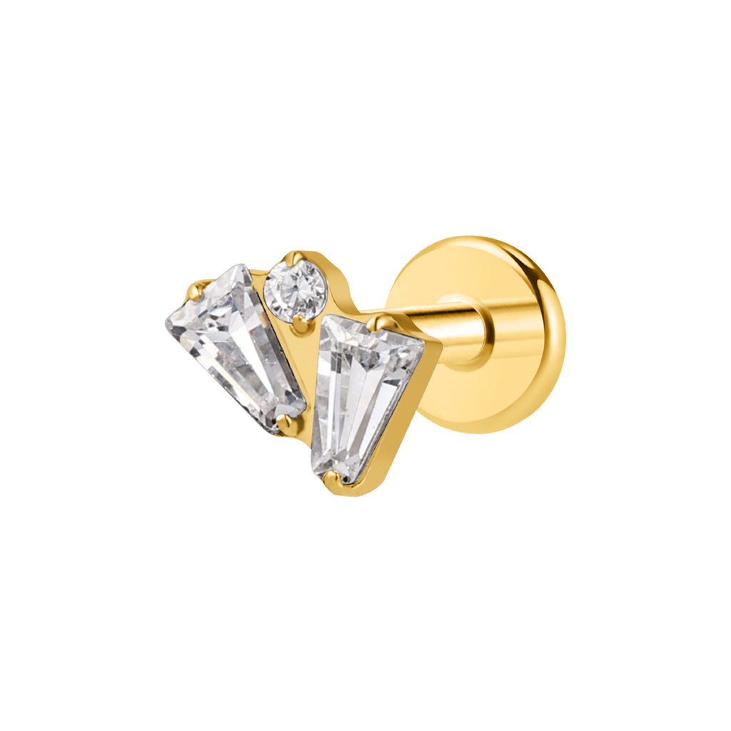 Swan Threaded Screw Flat Back Earrings