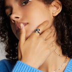 Two Tone Wave Ring Gold Thumb Ring