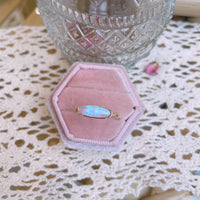 Mystery Labradorite Black Agate Gemstone Ring