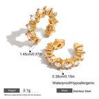 Sun Moon Stud with Plain Ear Cuff