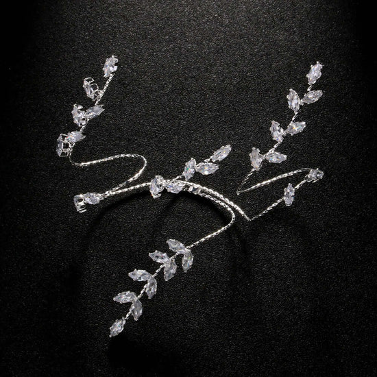 Marquise Leaf Hand Cuff Ring Bracelet
