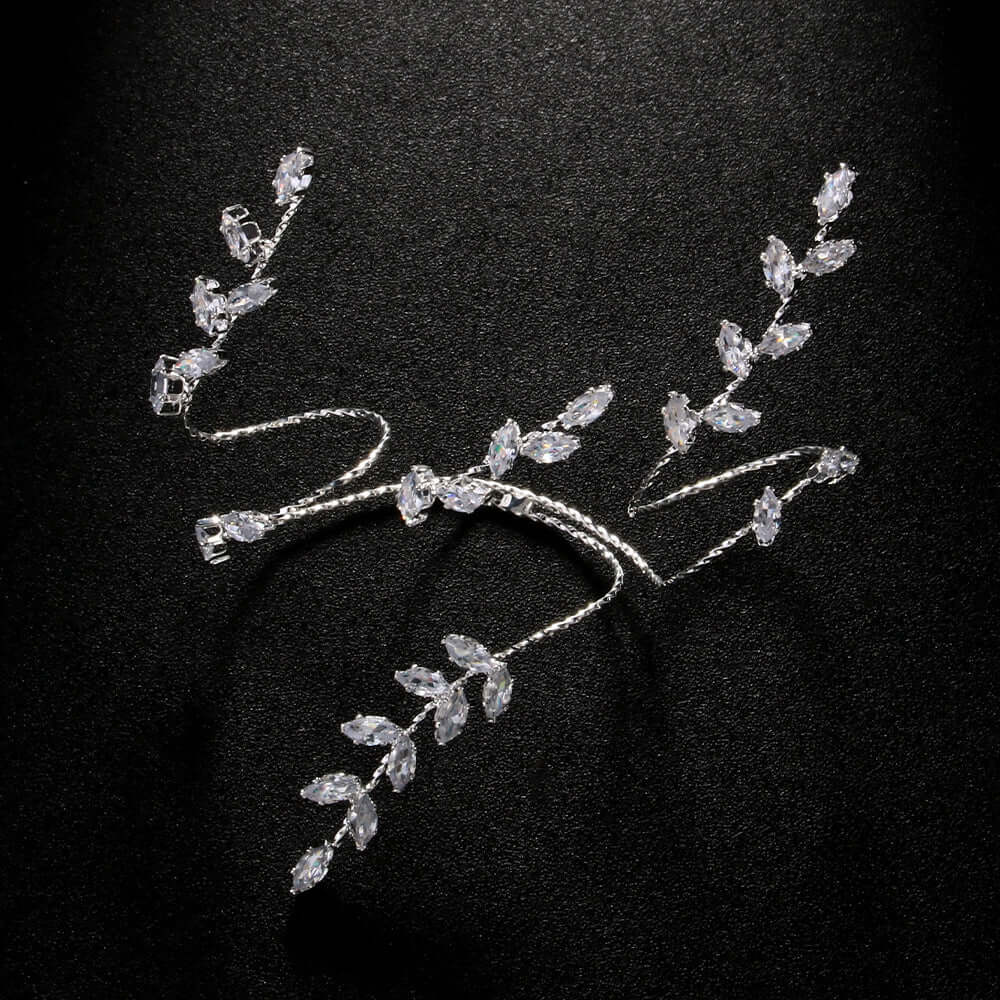 Marquise Leaf Hand Cuff Ring Bracelet