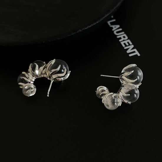 Ice Dew C Hoop Transparent Earrings