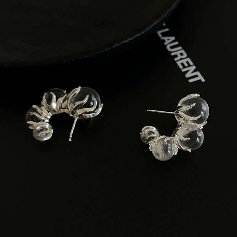 Ice Dew C Hoop Transparent Earrings