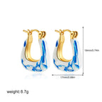 Porcelain Marble Hoop Earrings