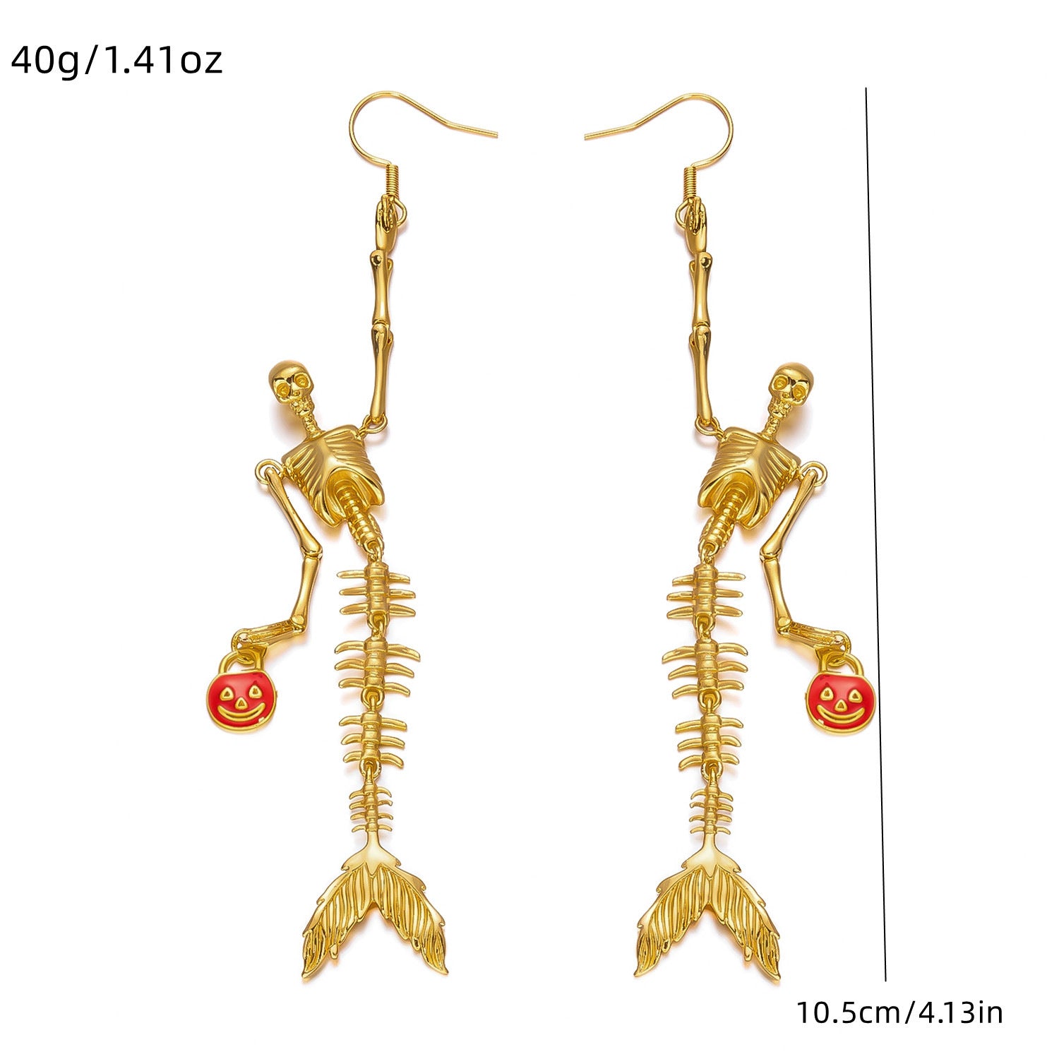 Spooky Skeleton with Fish Tails Necklace