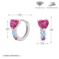 Dazzling Heart Small Hoop Earrings