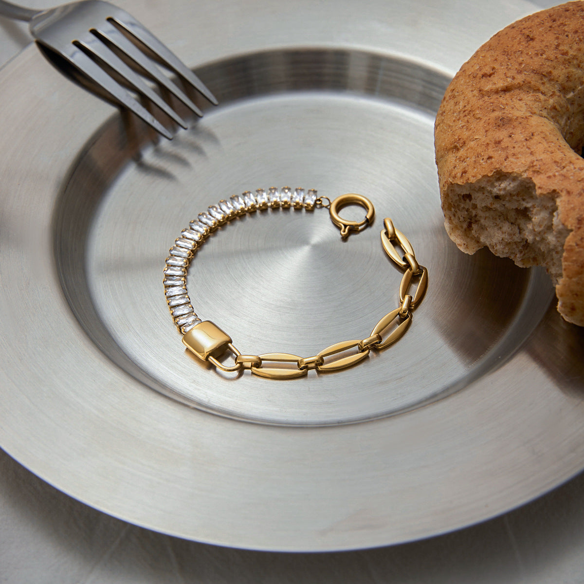 Y2K Two Tone Cat Split Index Ring