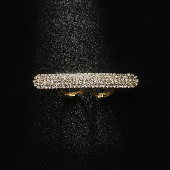 Chunky Rhinestone 2 Statement Index Ring