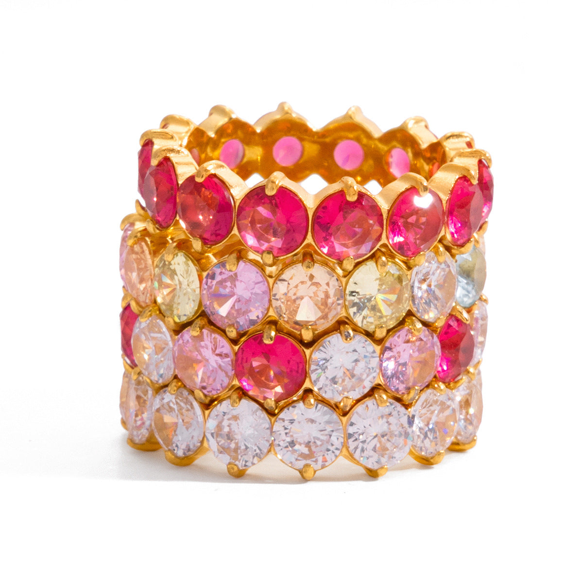 Colorful Dainty Zircon Index Ring