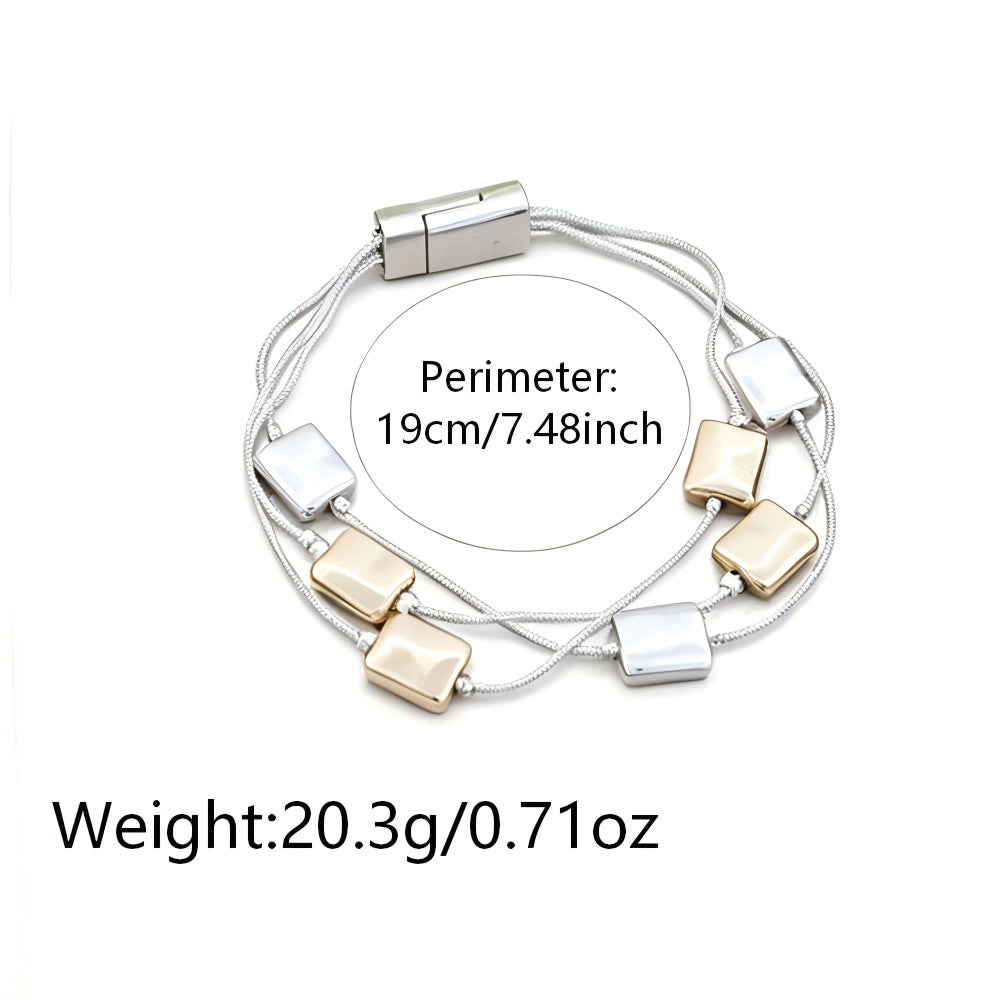 Lock & Link Two Tone Layer Magnetic Bracelet