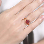 Red Corundum Solitaire Split Ring | R2986