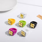 Y2K Spice Girl Dopamine Color Resin Ring
