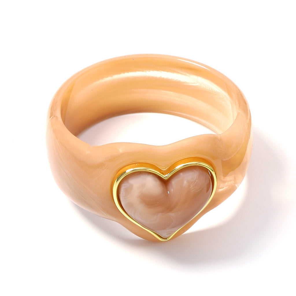 Sweetheart Chunky Resin Heart Bangle