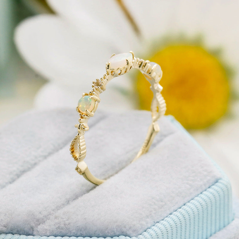 Gold Opal Lace Ring