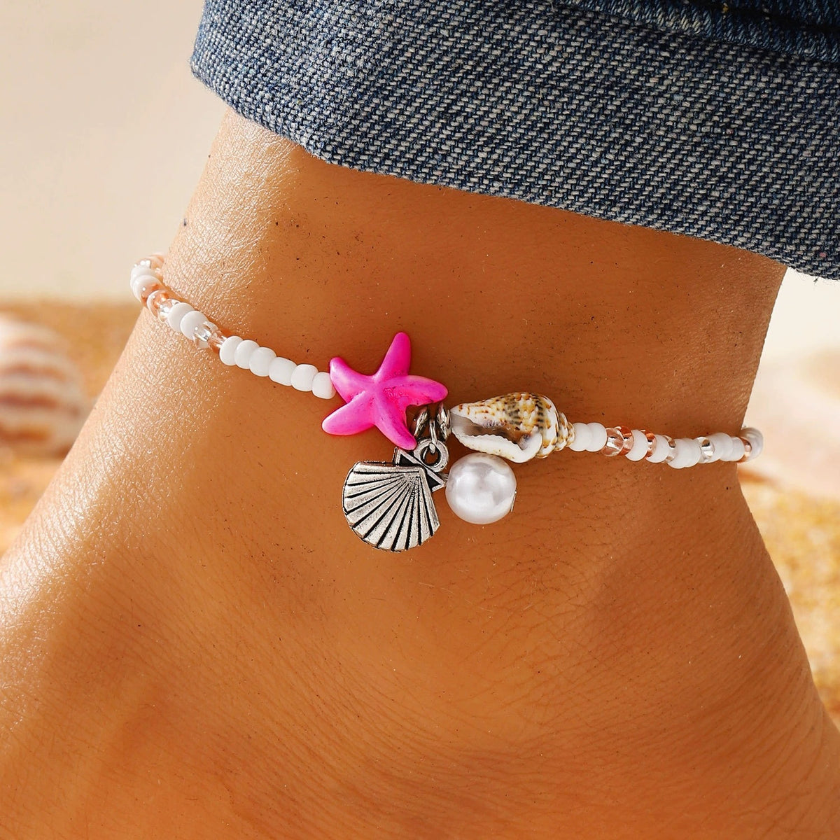 Coastal Charm Colorful Beaded Anklet