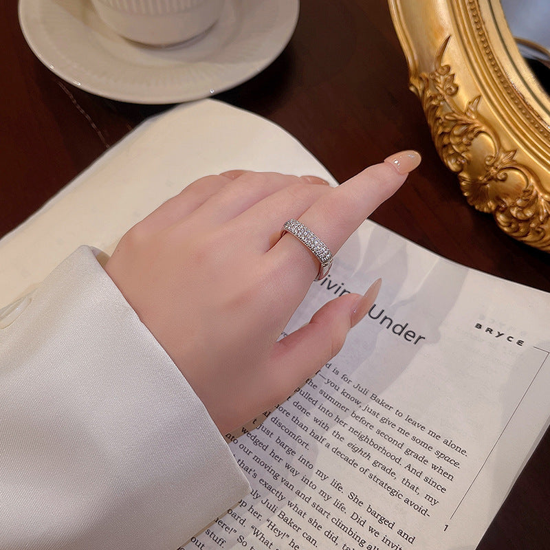 Art Deco Silver Eternity Square Ring