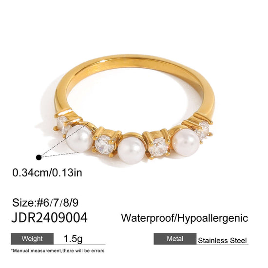 Pearl Bead CZ Rings