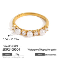 Pearl Bead CZ Rings