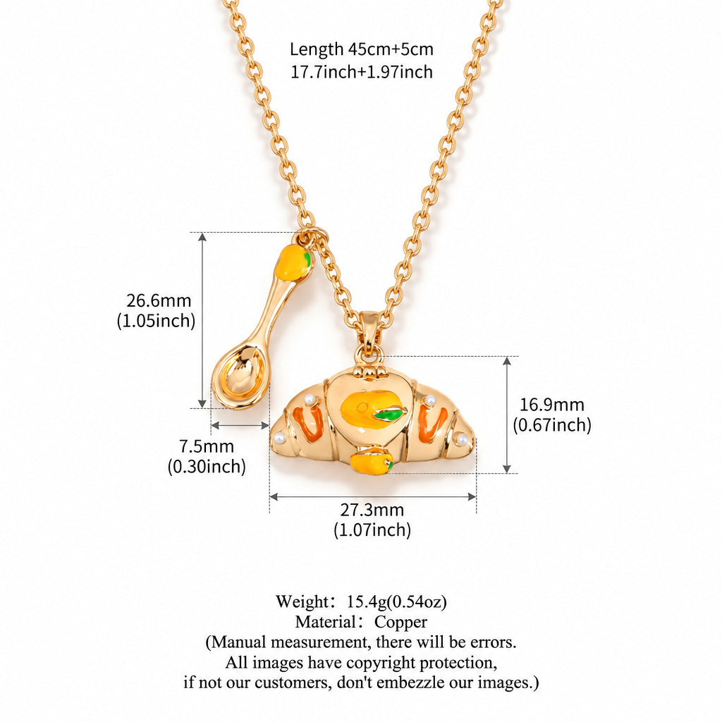 Sweet Critters Croissant Open Charm Necklace
