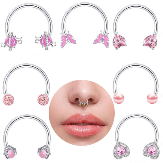 16G Surgical Steel Butterfly Horseshoe Circular Barbell