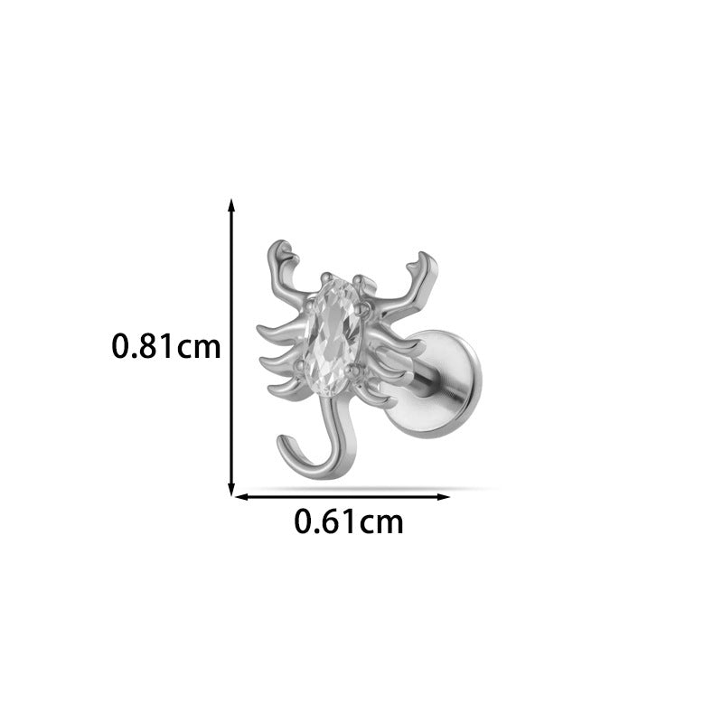 Little Horse G23 Titanium Internal Threaded Labret Back