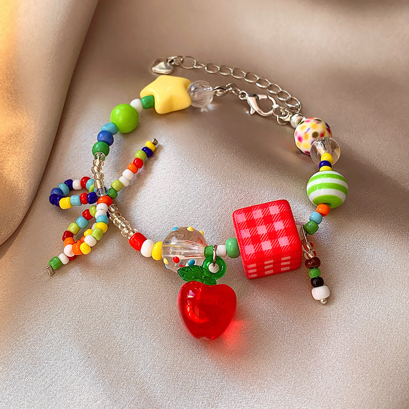 Carnival Y2K Mushroom Summer Boho Vibrant Bead Bracelet