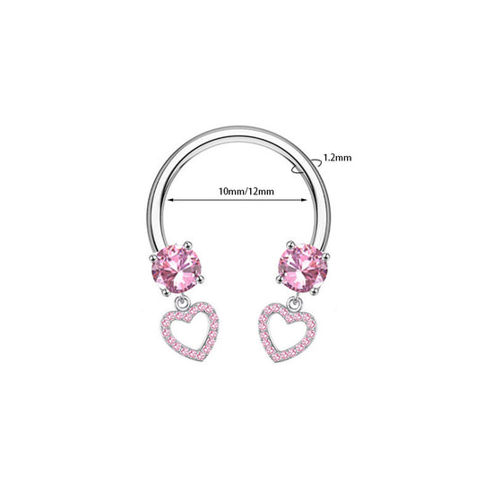 Butterfly Dangle Horseshoe Circular Barbell