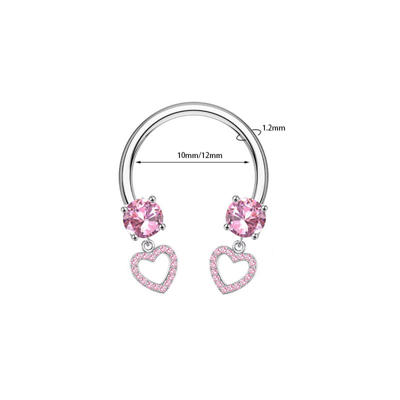 Butterfly Dangle Horseshoe Circular Barbell