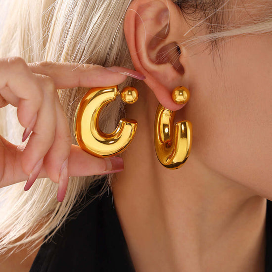 Two Way Chunky Fat Hoop Earrings