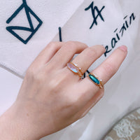 Mystery Labradorite Black Agate Gemstone Ring