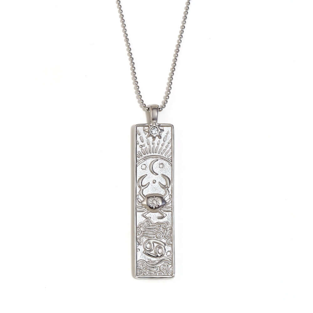Rectangular Zodiac Pendant Necklace Gold | JN3474