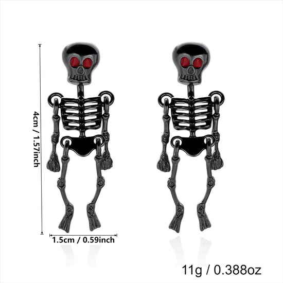 Neon Colorful Skeleton Ear Jacket Earrings
