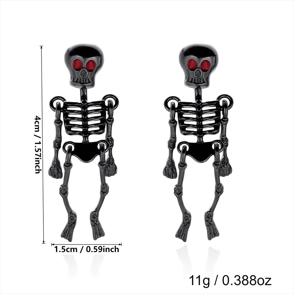 Neon Colorful Skeleton Ear Jacket Earrings