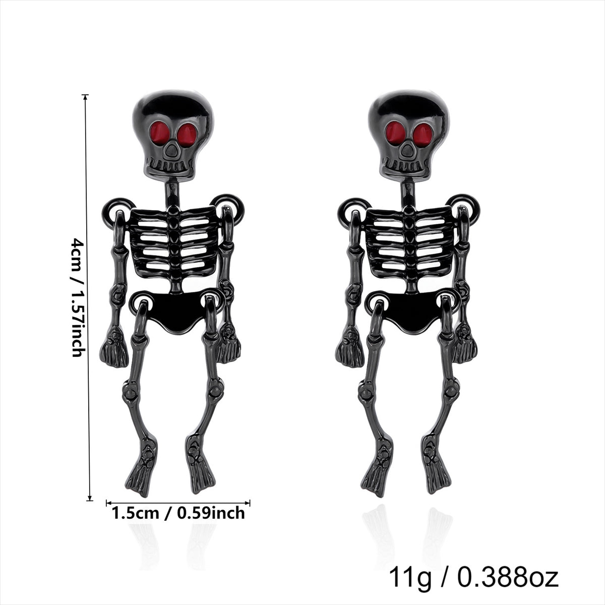 Neon Colorful Skeleton Ear Jacket Earrings