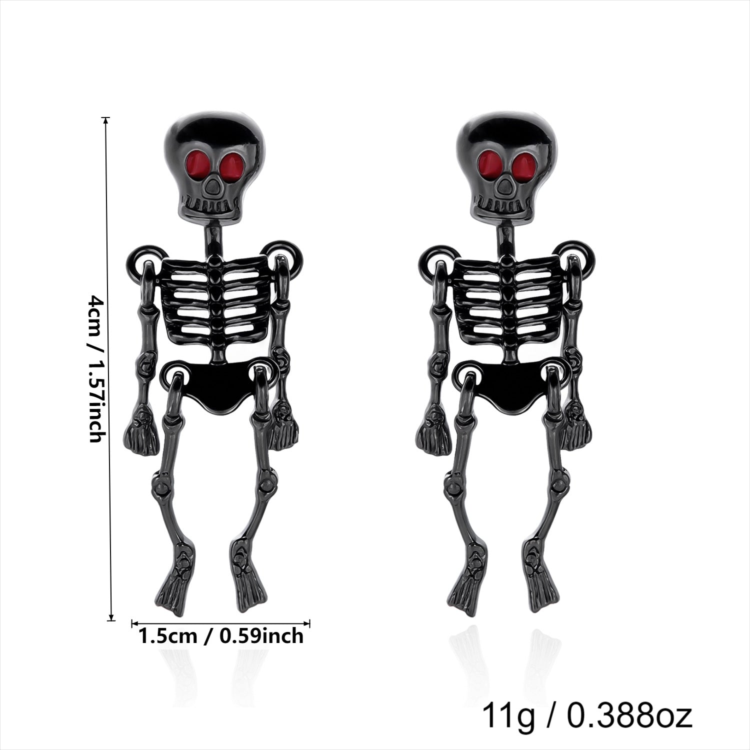 Neon Colorful Skeleton Ear Jacket Earrings