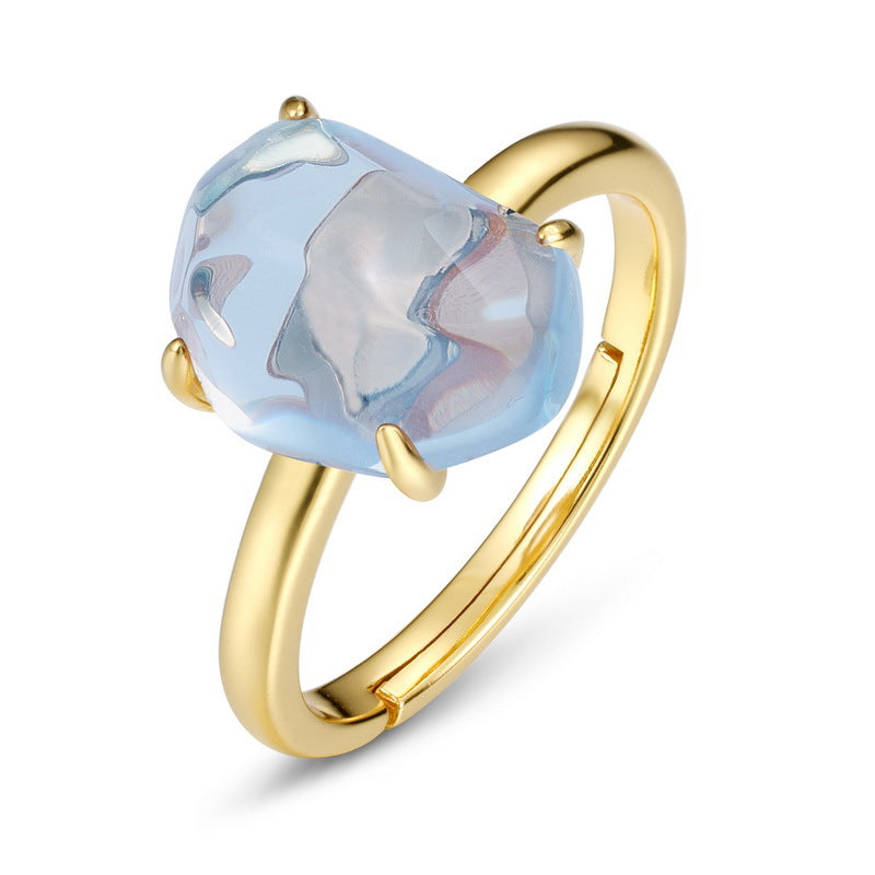 Raw Rose Quartz Citrine Good Vibes Ring