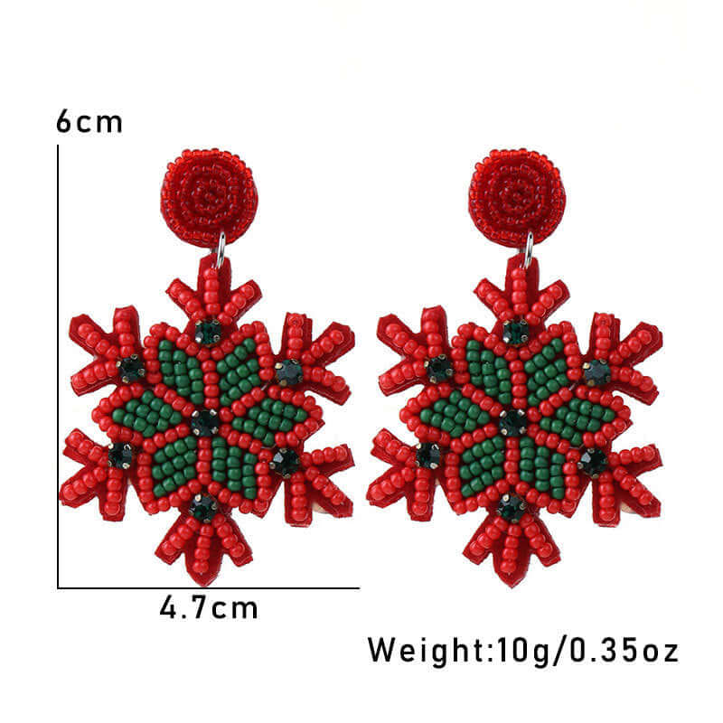 Winter Snowman Christmas Seed Bead Earring