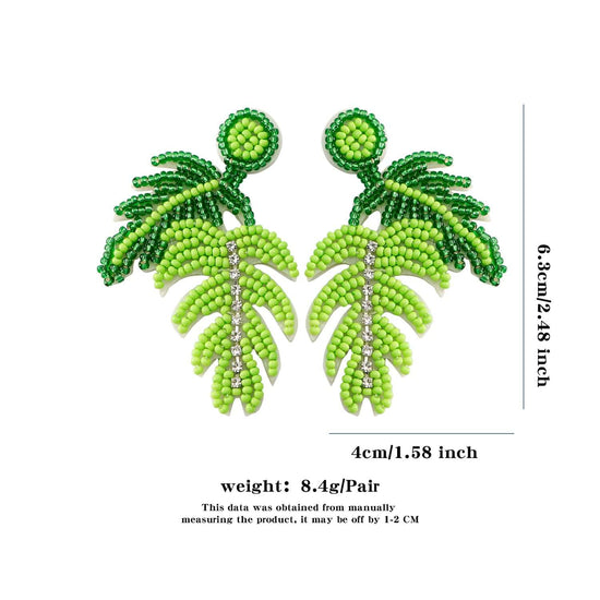 Summer Beach Palm Tree Fruits Earrings
