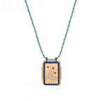 Rainbow Tarot Card Pendant Cord Necklace