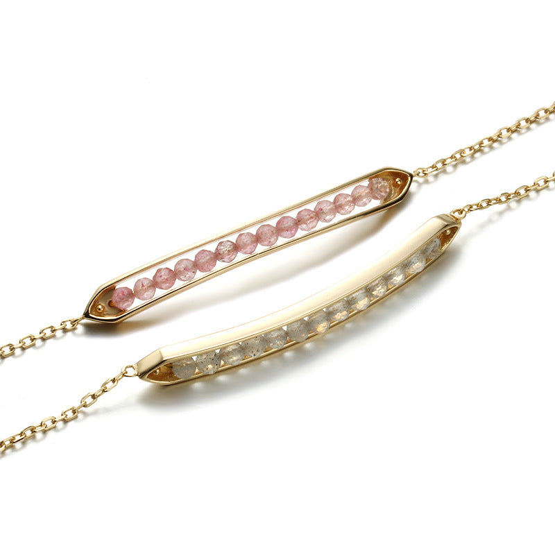 Strawberry Quartz Bar Bracelet