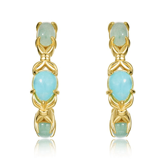Celestial Tide Amazonite C-Hoop Earrings