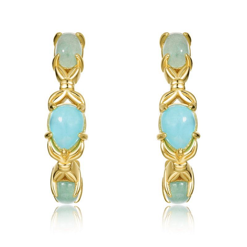 Celestial Tide Amazonite C-Hoop Earrings