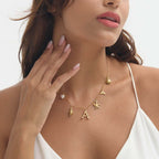 Summer Alphabet Starfish Charm Necklace