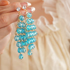 Rhombus Shape Grape Ball Earrings