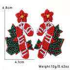 Winter Snowman Christmas Seed Bead Earring