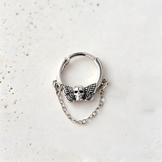 Rebel Pink Heart Horseshoe Circular Nose Ring